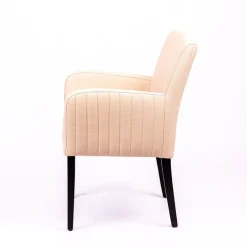 Moritz line Fauteuil de salon confortable avec dos matelassé et pieds en bois