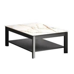Multiplus Mini Table basse rectangulaire en Dekton avec double plateau