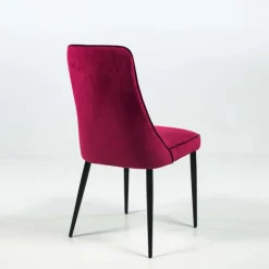 Nadine Chaise de salle à manger italienne en tissu et pieds en métal