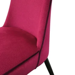 Nadine Chaise de salle à manger italienne en tissu et pieds en métal