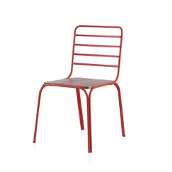 Nantes Chaise en métal vintage assise bois