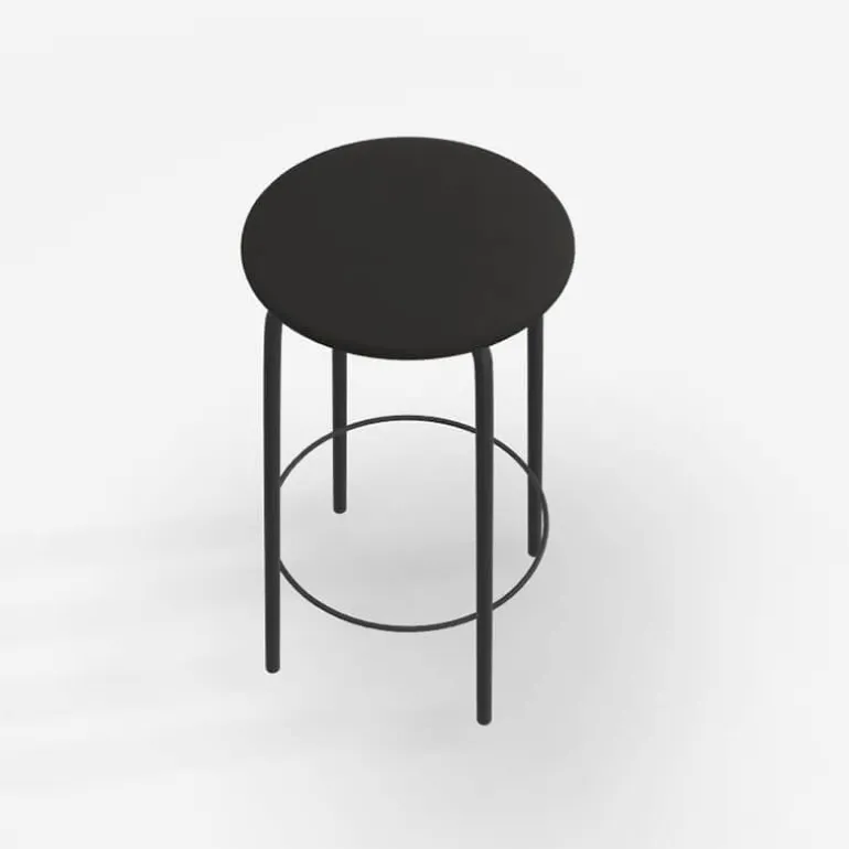 Nantes Tabouret snack sans dossier assise en tissu rembourrée