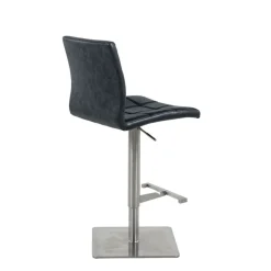 NantesTabouret ajustable en hauteur coque matelassée et structure en acier brossé