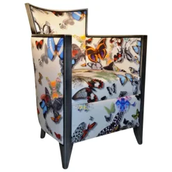 Nathan Fauteuil art déco fabriqué en France en tissu et bois massif