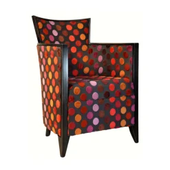 Nathan Fauteuil art déco fabriqué en France en tissu et bois massif