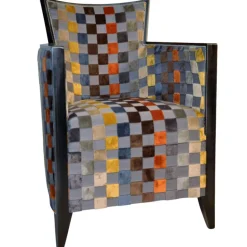 Nathan Fauteuil art déco fabriqué en France en tissu et bois massif