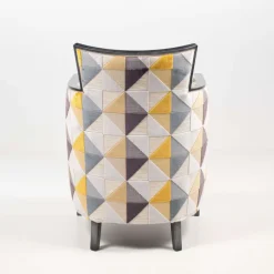 Nathan Fauteuil art déco fabriqué en France en tissu et bois massif