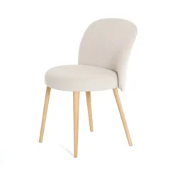 Neo Mobitec ® Chaise cosy confortable en tissu et pieds bois