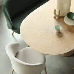 Neo Mobitec ® Fauteuil cosy confortable en tissu et pieds bois