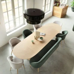 Neo Mobitec ® Fauteuil cosy confortable en tissu et pieds bois