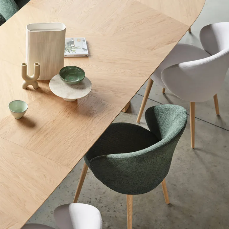 Neo Mobitec ® Fauteuil cosy confortable en tissu et pieds bois