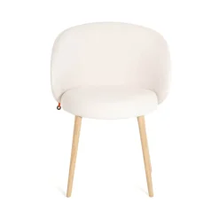 Neo Mobitec ® Fauteuil cosy confortable en tissu et pieds bois