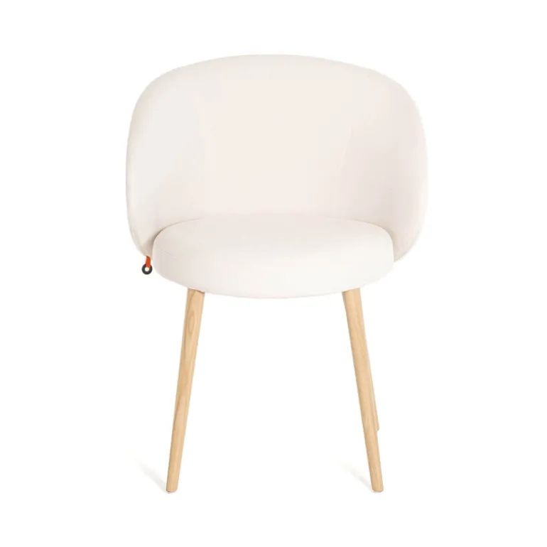 Neo Mobitec ® Fauteuil cosy confortable en tissu et pieds bois