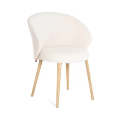 Neo Mobitec ® Fauteuil cosy confortable en tissu et pieds bois