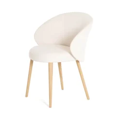 Neo Mobitec ® Fauteuil cosy confortable en tissu et pieds bois