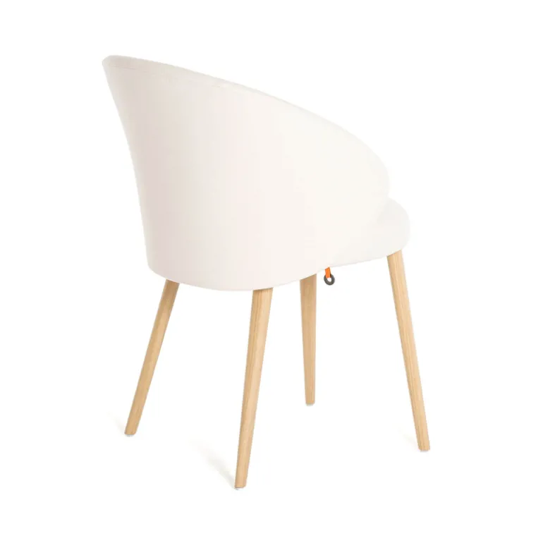 Neo Mobitec ® Fauteuil cosy confortable en tissu et pieds bois