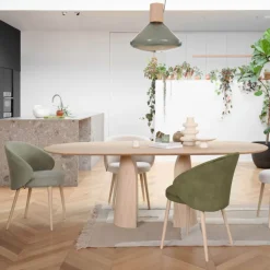 Neo Mobitec ® Fauteuil cosy confortable en tissu et pieds bois