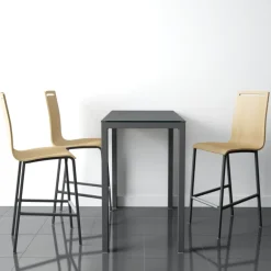 Nera Tabouret snack en métal et bois hauteur 65 cm