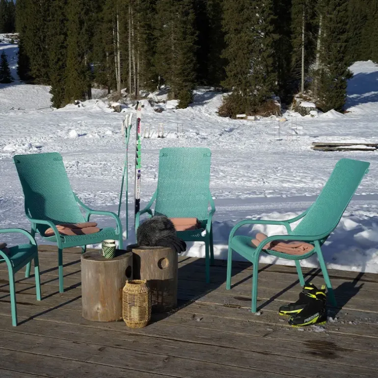 Net Lounge Fauteuil lounge extérieur en polypropylène recyclable empilable
