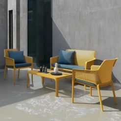 Net Table basse de jardin moderne avec plateau micro perforé 100 x 60 cm