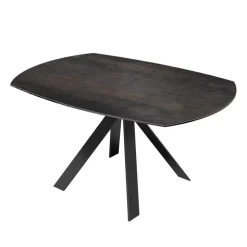 New AustinTable moderne en céramique extensible avec pieds en métal noir