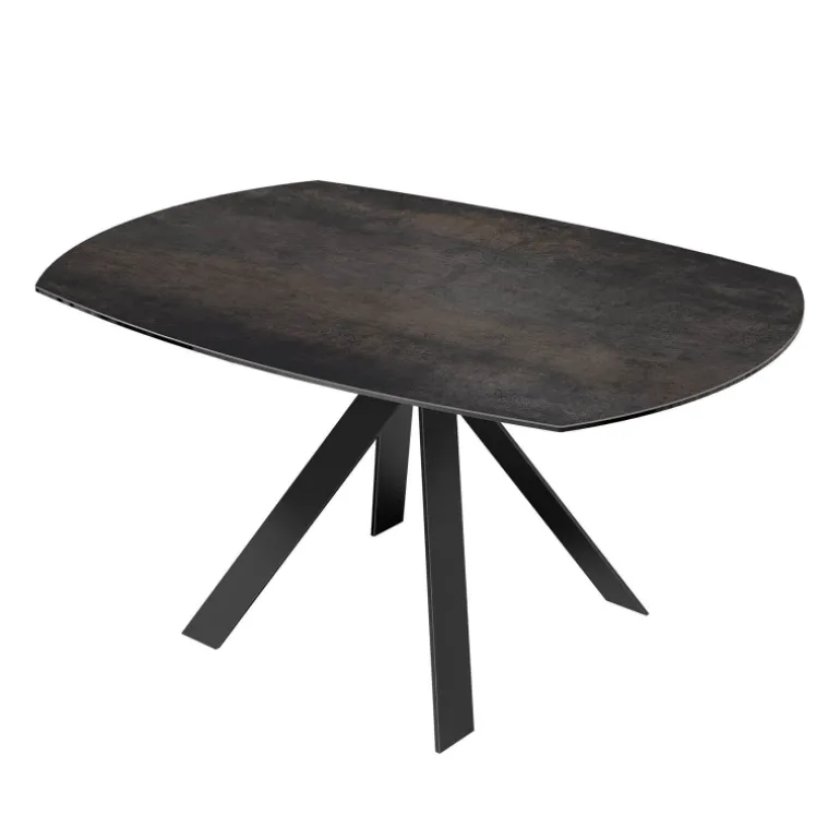 New AustinTable moderne en céramique extensible avec pieds en métal noir