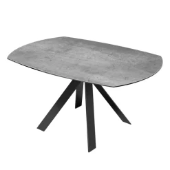 New AustinTable moderne en céramique extensible avec pieds en métal noir