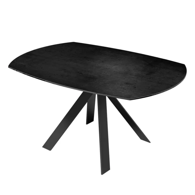 New AustinTable moderne en céramique extensible avec pieds en métal noir