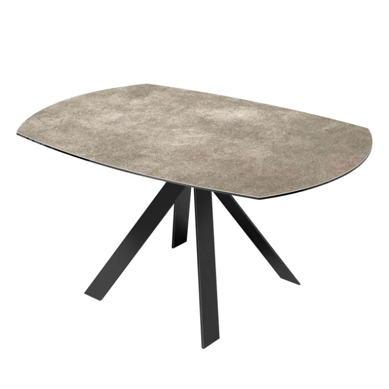 New AustinTable moderne en céramique extensible avec pieds en métal noir