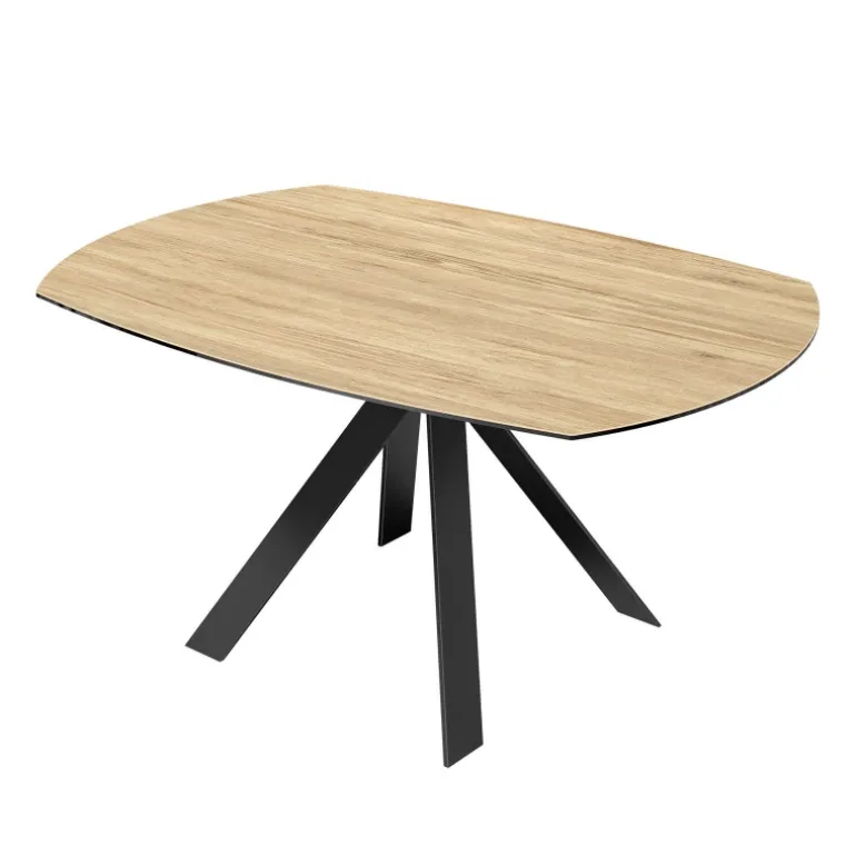 New AustinTable moderne en céramique extensible avec pieds en métal noir