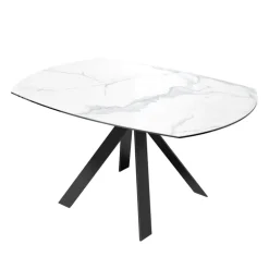 New AustinTable moderne en céramique extensible avec pieds en métal noir