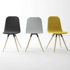 Nuba Chaise scandinave en tissu avec pieds en bois