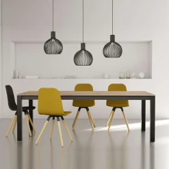 Nuba Chaise scandinave en tissu avec pieds en bois