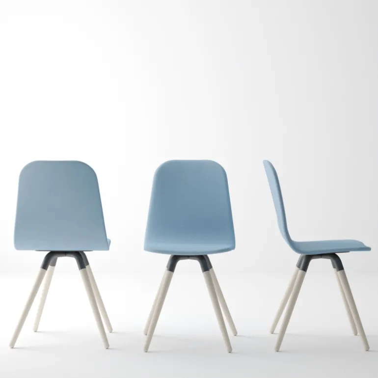 Nuba Chaise scandinave en synthétique et bois