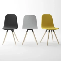 Nuba Chaise scandinave en synthétique et bois