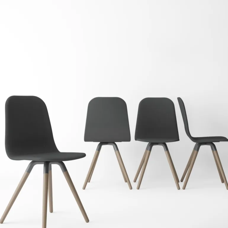 Nuba Chaise scandinave en synthétique et bois