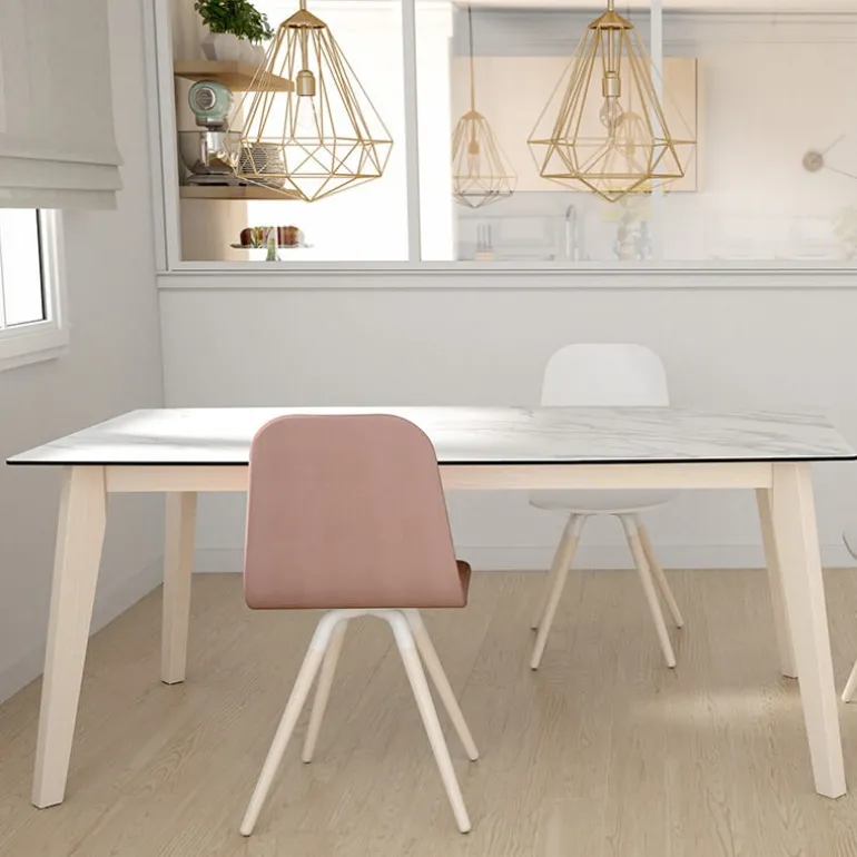 Nuba Chaise scandinave en synthétique et bois