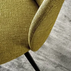 Odette Chaise moderne avec dossier incurvé en tissu et pieds en métal