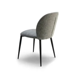 Odette Chaise moderne avec dossier incurvé en tissu et pieds en métal