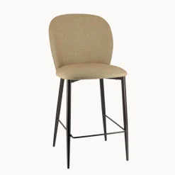 Odette Tabouret snack en tissu bicolore avec pieds en métal