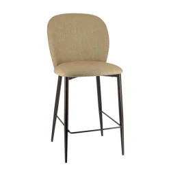 Odette Tabouret snack en tissu bicolore avec pieds en métal