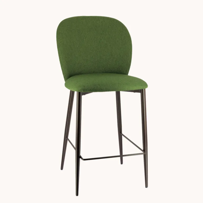 Odette Tabouret snack moderne en tissu avec pieds en métal