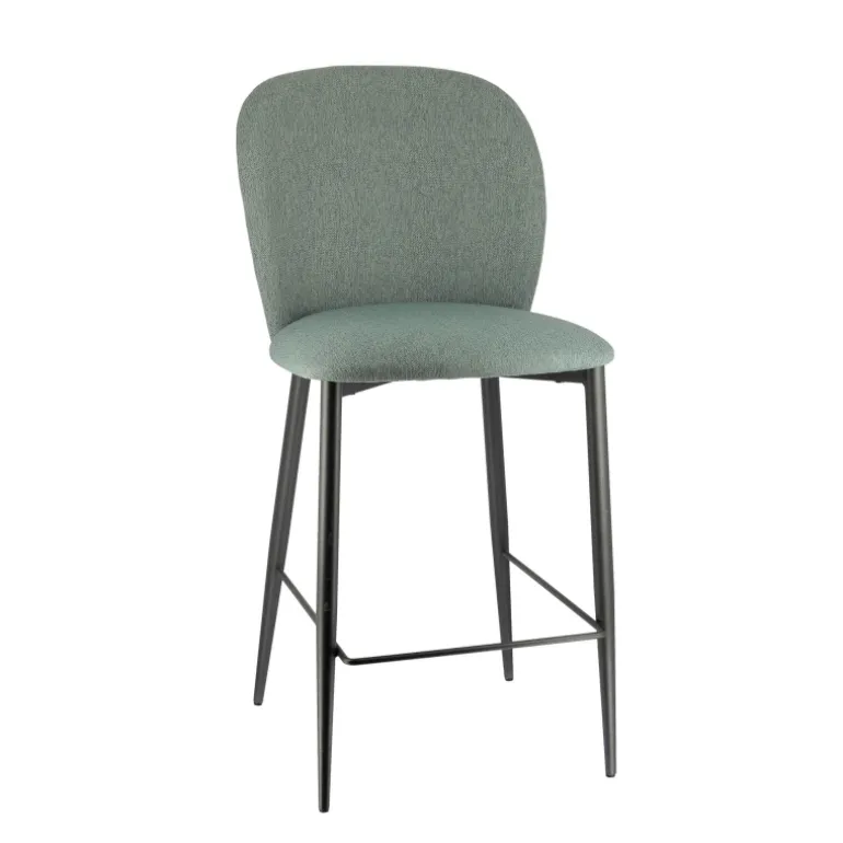 Odette Tabouret snack moderne en tissu avec pieds en métal
