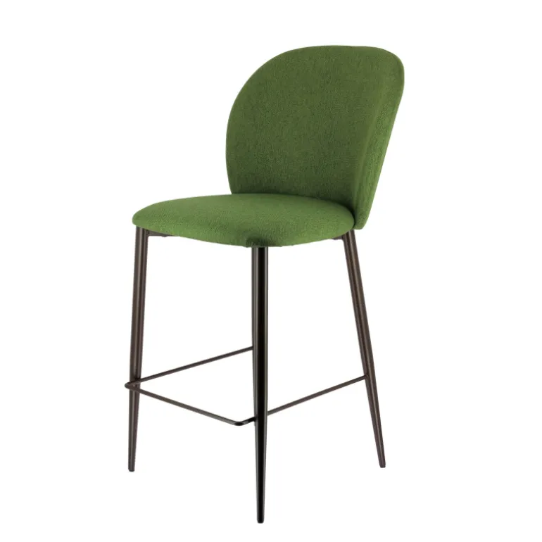 Odette Tabouret snack moderne en tissu avec pieds en métal