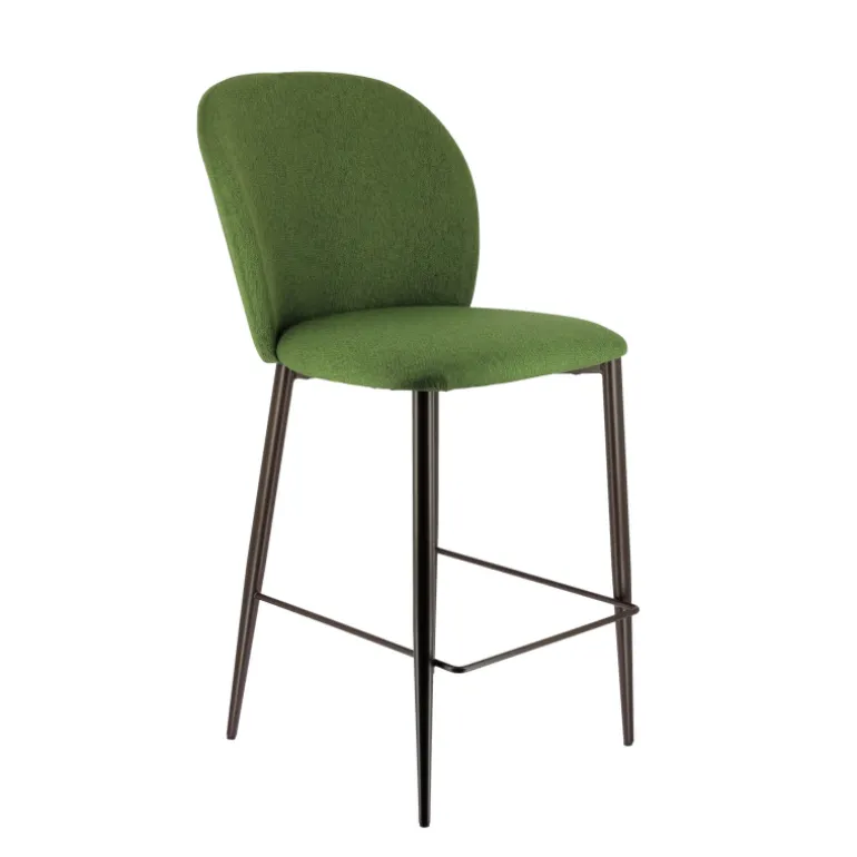 Odette Tabouret snack moderne en tissu avec pieds en métal