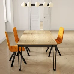 Okaso Table de salle à manger rectangulaire en stratifié pieds en épingle