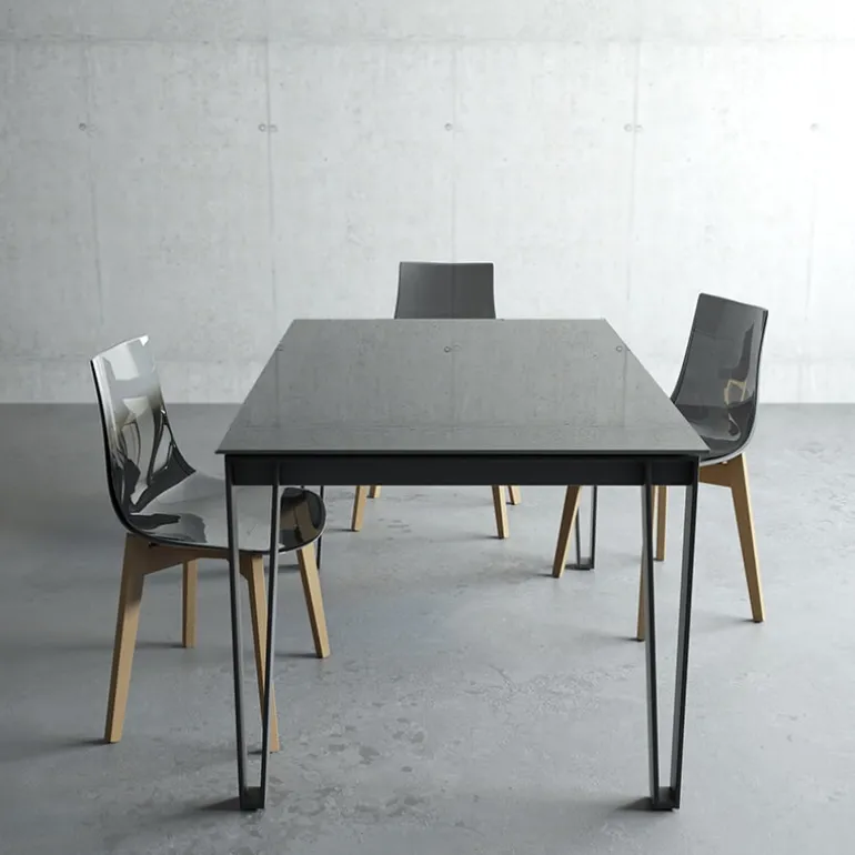 Okaso Table design en verre pour salle à manger