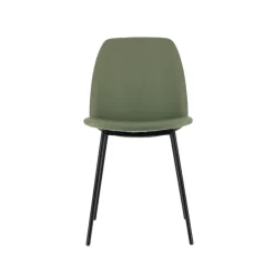 Olivia Chaise tendance rembourrée en simili avec pieds en métal