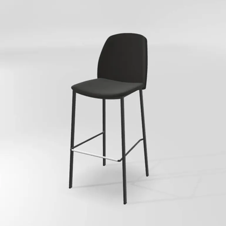 Olivia Tabouret de bar en tissu avec pieds métal