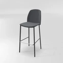 Olivia Tabouret de bar en tissu avec pieds métal